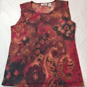 Chicos Traveler Floral Sleeveless Silky shirt